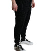 Dolce & Gabbana Black Leopard Cotton Slim Fit Jogger Pants