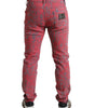 Dolce & Gabbana Red Cotton Dye Slim Fit Men Denim Jeans