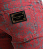 Dolce & Gabbana Red Cotton Dye Slim Fit Men Denim Jeans