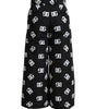Dolce & Gabbana Black Logo DG Print Wide Leg Pants