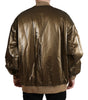 Dolce & Gabbana Bronze Nylon Full Zip Men Bomber Jacket