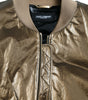 Dolce & Gabbana Bronze Nylon Full Zip Men Bomber Jacket