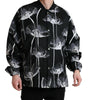 Dolce & Gabbana Black Floral Print Wool Button Down Bomber Jacket