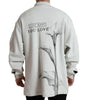 Dolce & Gabbana Grey Cotton Button Down Collared Coat Jacket