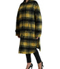 Dolce & Gabbana Yellow Plaid Long Sleeve Casual Coat Jacket