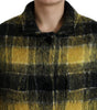 Dolce & Gabbana Yellow Plaid Long Sleeve Casual Coat Jacket