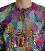 Dolce & Gabbana Multicolor Polyester Sequined Coat Jacket