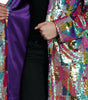 Dolce & Gabbana Multicolor Polyester Sequined Coat Jacket