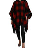 Dolce & Gabbana Black Red Buffalo Check Hooded Poncho Jacket