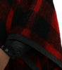 Dolce & Gabbana Black Red Buffalo Check Hooded Poncho Jacket