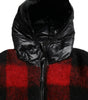 Dolce & Gabbana Black Red Buffalo Check Hooded Poncho Jacket