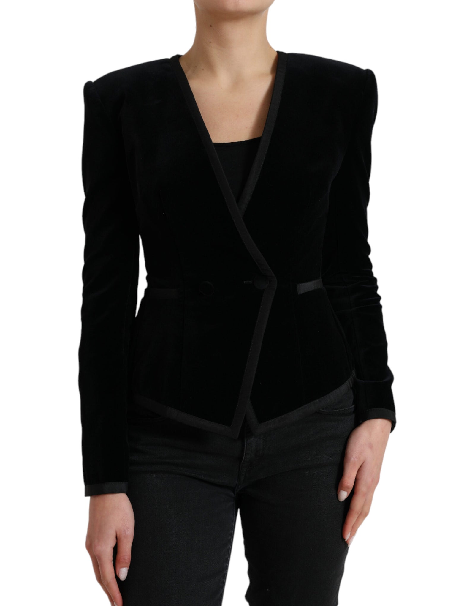 Blazer élégant croisé en coton et soie Dolce &amp; Gabbana