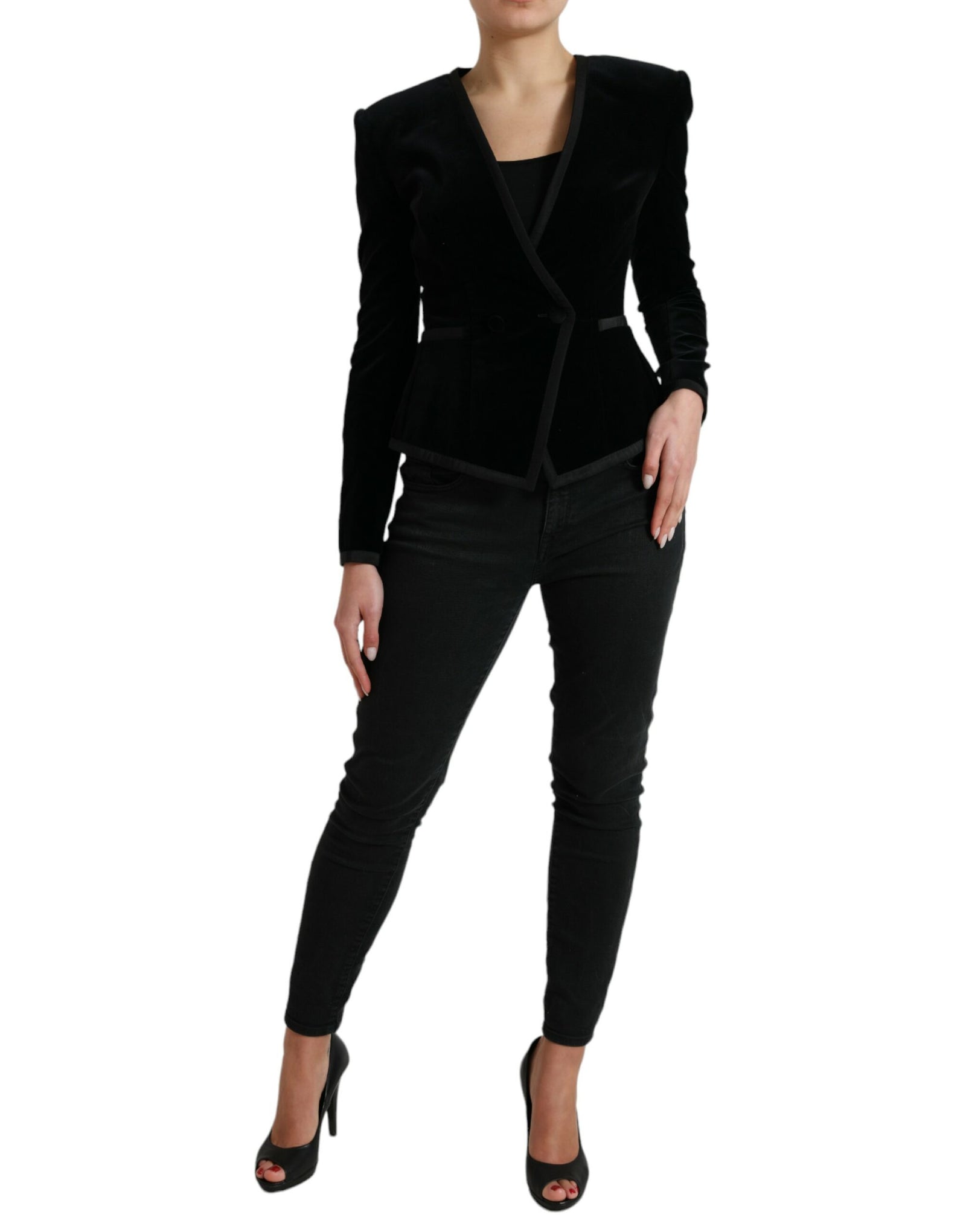 Blazer élégant croisé en coton et soie Dolce &amp; Gabbana