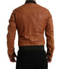Dolce & Gabbana Brown Lambskin Leather Perforated Jacket