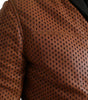 Dolce & Gabbana Brown Lambskin Leather Perforated Jacket