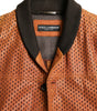 Dolce & Gabbana Brown Lambskin Leather Perforated Jacket