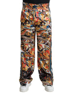 Dolce & Gabbana Multicolor Marble Print Satin Pants