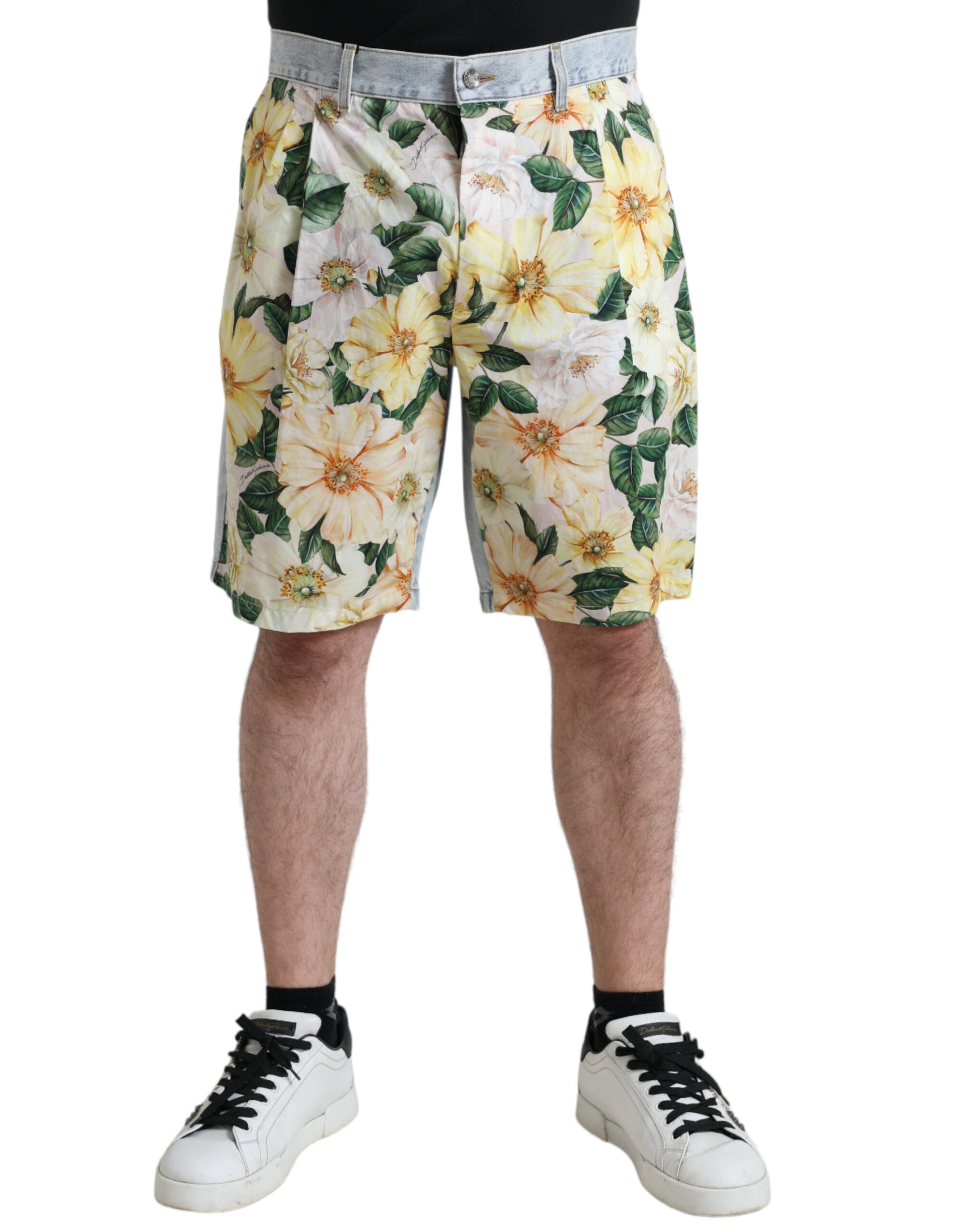 Bermuda en coton à fleurs multicolores Dolce &amp; Gabbana