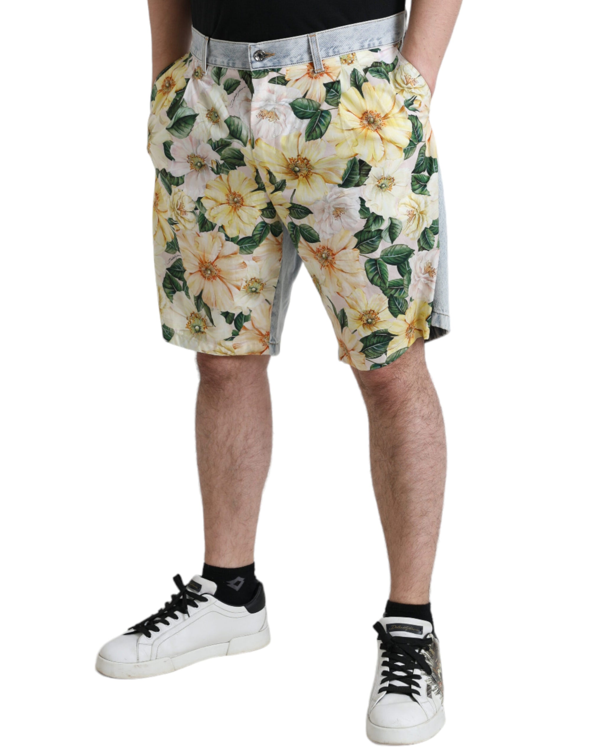 Bermuda en coton à fleurs multicolores Dolce &amp; Gabbana