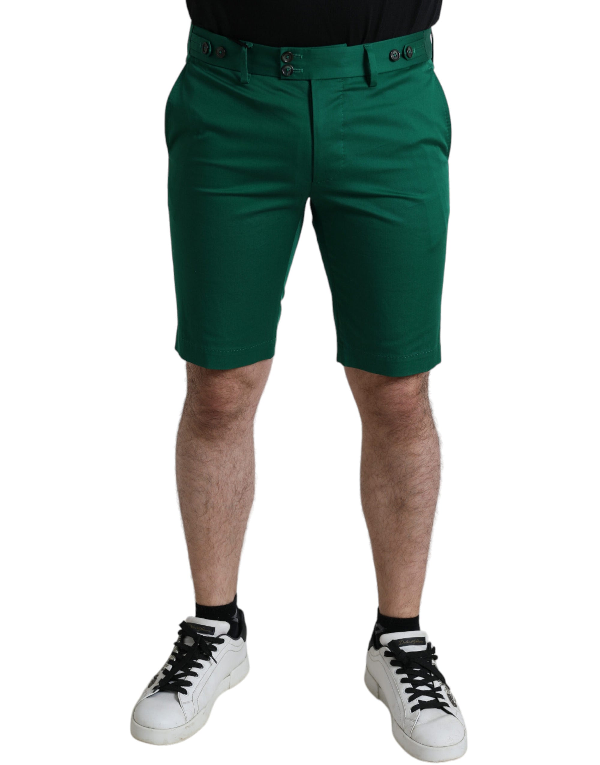 Bermuda élégant en coton vert foncé Dolce &amp; Gabbana