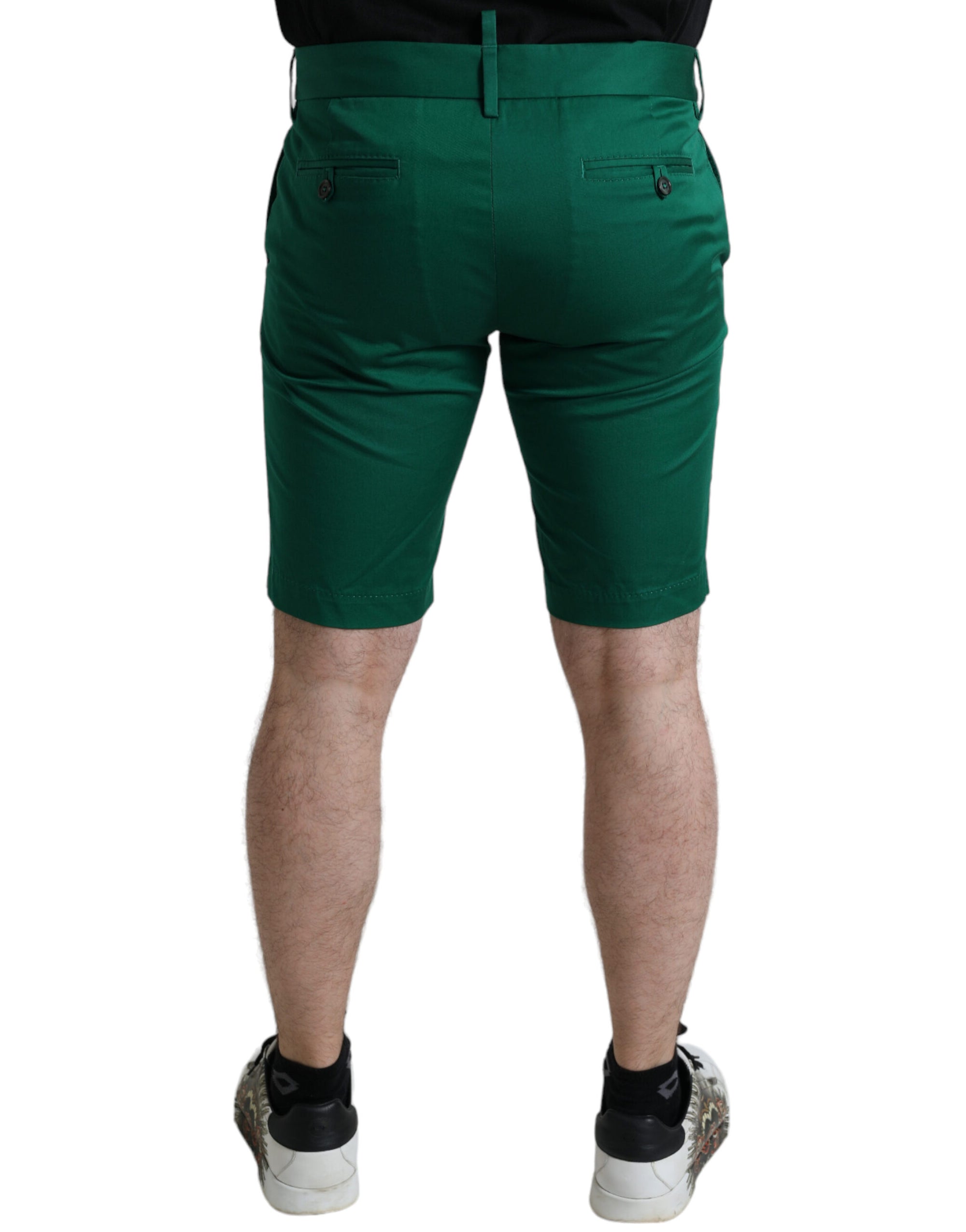 Bermuda élégant en coton vert foncé Dolce &amp; Gabbana