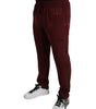 Dolce & Gabbana Maroon Crown Pattern Silk Pajama Pants