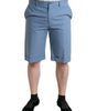 Dolce & Gabbana Sky Blue Cotton Folded Hem Men Bermuda Shorts