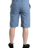 Dolce & Gabbana Sky Blue Cotton Folded Hem Men Bermuda Shorts