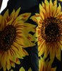 Dolce & Gabbana Black Sunflower Print Nylon A-line Midi Dress