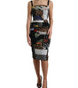 Dolce & Gabbana Multicolor Patchwork Midi Floral Leopard Bodycon Dress