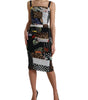 Dolce & Gabbana Multicolor Patchwork Midi Floral Leopard Bodycon Dress