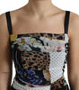 Dolce & Gabbana Multicolor Patchwork Midi Floral Leopard Bodycon Dress