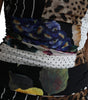 Dolce & Gabbana Multicolor Patchwork Midi Floral Leopard Bodycon Dress