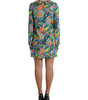 Dolce & Gabbana Multicolor Geometric Print Silk Crystals Midi Dress