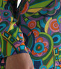 Dolce & Gabbana Multicolor Geometric Print Silk Crystals Midi Dress