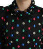 Dolce & Gabbana Black Polka Dot Ruffle Cotton Midi Dress