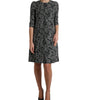 Dolce & Gabbana Black Chevron Polyester Shift Mini Dress