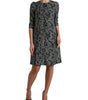 Dolce & Gabbana Black Chevron Polyester Shift Mini Dress