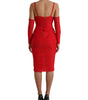 Dolce & Gabbana Red Nylon Stretch Cut Out Midi Dress