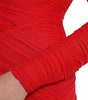 Dolce & Gabbana Red Nylon Stretch Cut Out Midi Dress