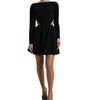 Dolce & Gabbana Black Viscose Cut Out A-line Long Sleeves Mini Dress