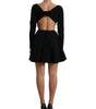 Dolce & Gabbana Black Viscose Cut Out A-line Long Sleeves Mini Dress