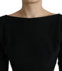 Dolce & Gabbana Black Viscose Cut Out A-line Long Sleeves Mini Dress
