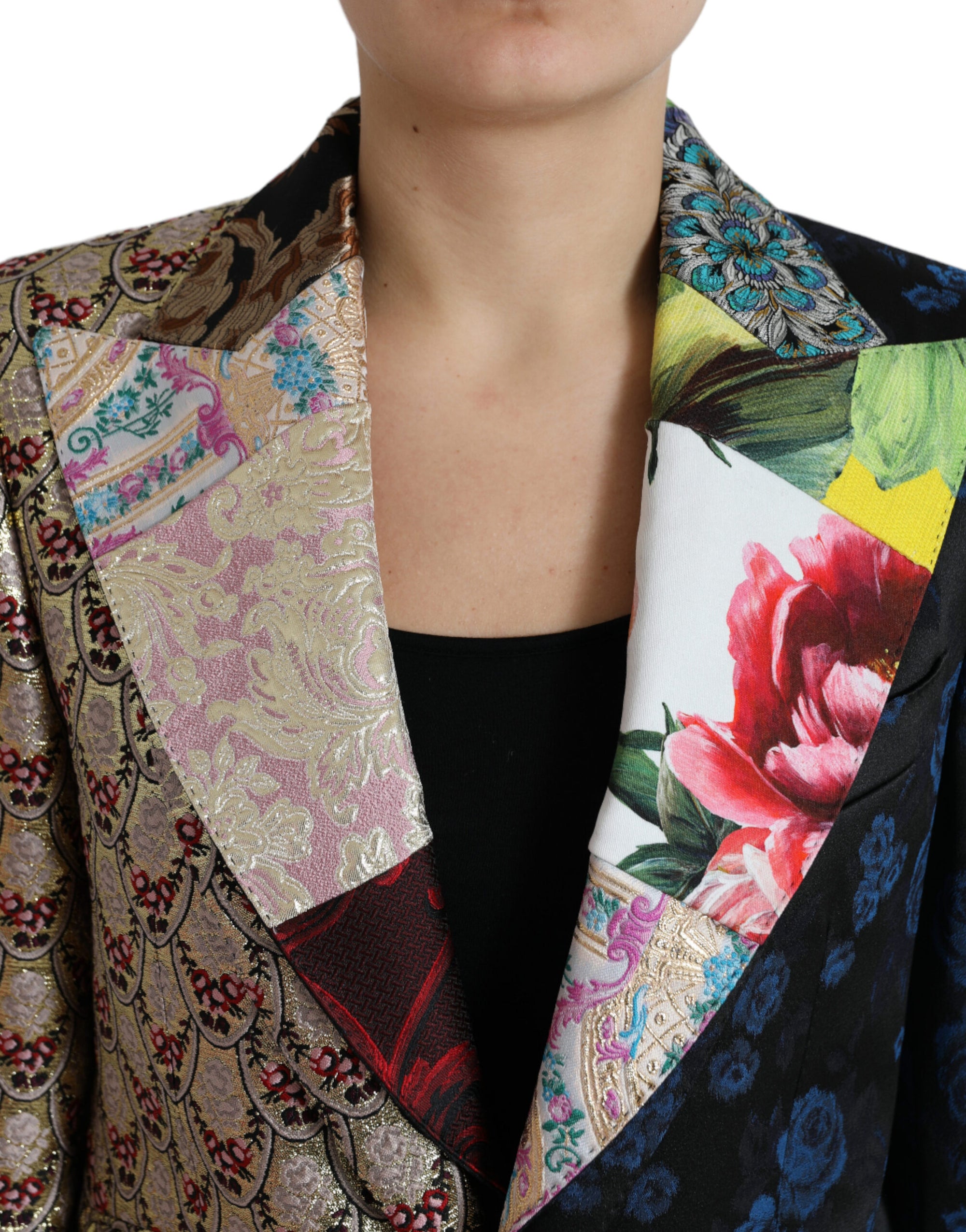 Blazer patchwork multicolore élégant Dolce & Gabbana
