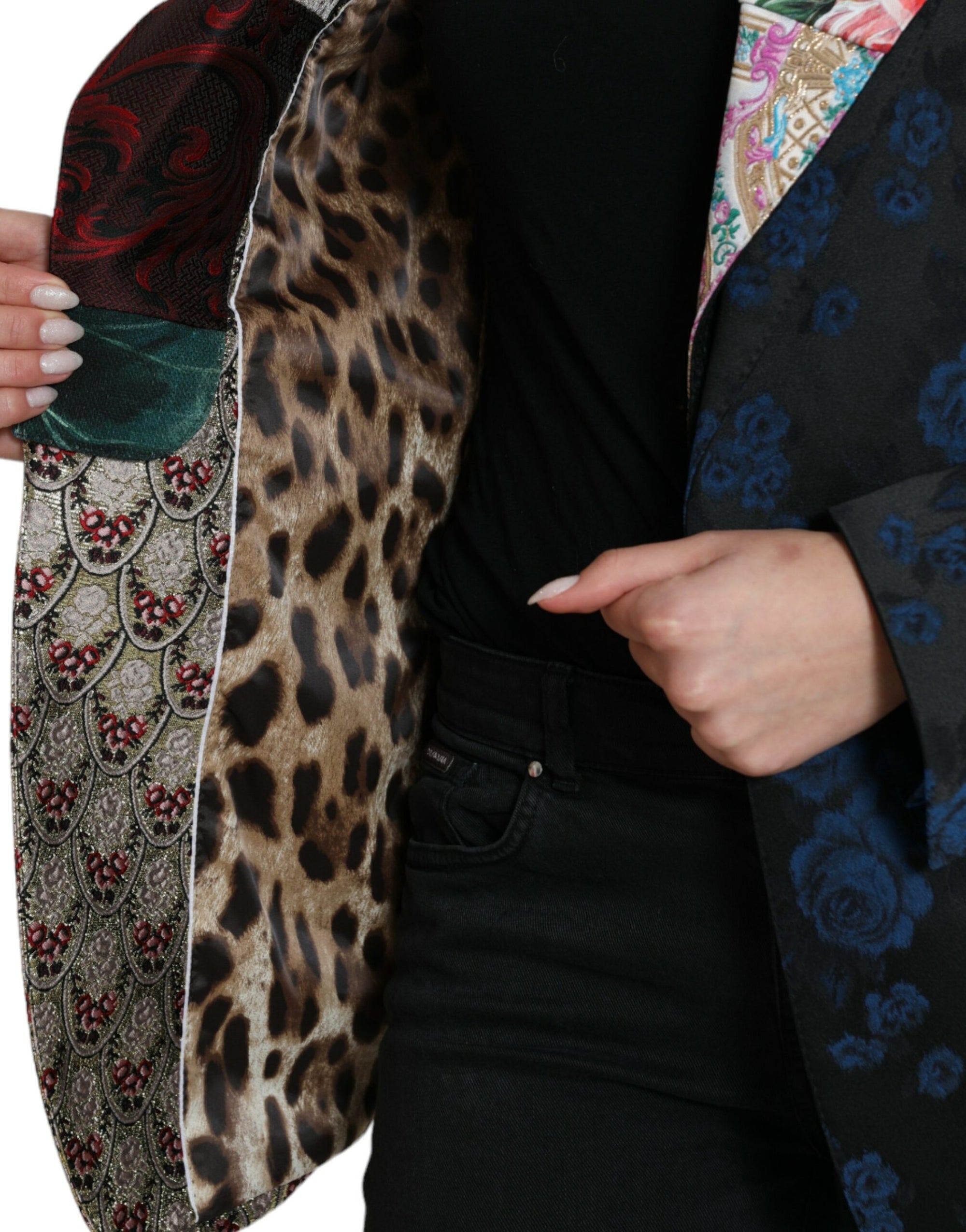 Blazer patchwork multicolore élégant Dolce & Gabbana