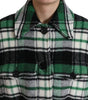 Dolce & Gabbana Green Plaid Long Sleeve Casual Coat Jacket
