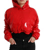 Dolce & Gabbana Shiny Red Hooded Cropped Short Coat Jacket