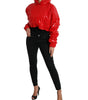 Dolce & Gabbana Shiny Red Hooded Cropped Short Coat Jacket