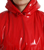 Dolce & Gabbana Shiny Red Hooded Cropped Short Coat Jacket