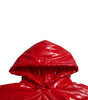Dolce & Gabbana Shiny Red Hooded Cropped Short Coat Jacket